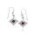Celtic Silver Earrings With Garnet
