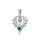 Scottish Thistle Silver Pendant With Emerald Glass