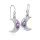 Silver Moon Earrings With Ametyst.
