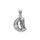 Celtic Owl in Crescent Moon, Silver Pendant