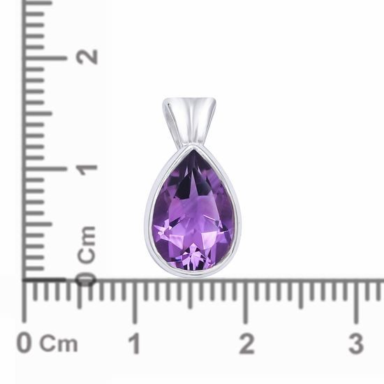 Slza ametystu – stříbrný přívěsek s broušeným ametystem