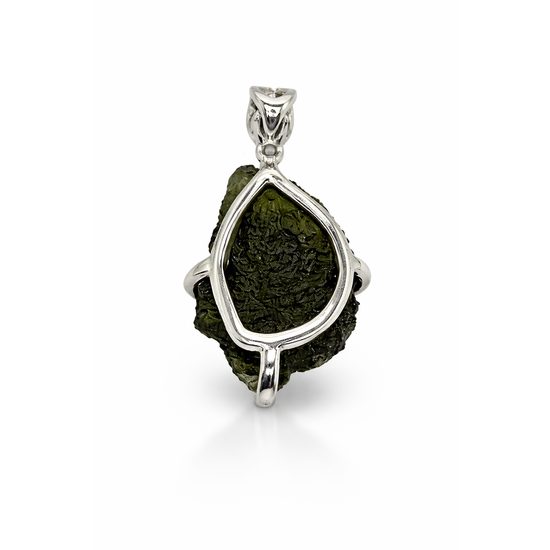 Stříbrný přívěsek s vltavínem 4,2g