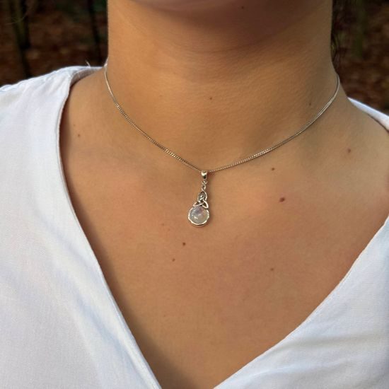 Celtic Pendant with Rainbow Moonstone