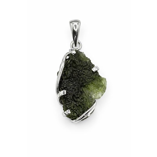 Stříbrný přívěsek s vltavínem 6,3g