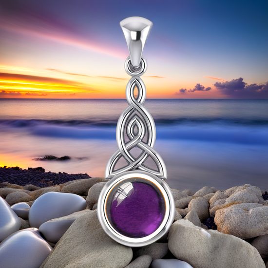 Věčnost stříbrný přívěšek s ametystem