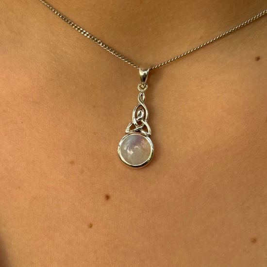 Celtic Pendant with Rainbow Moonstone
