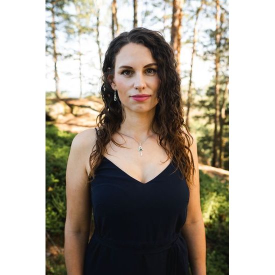 ANCH egyptský stříbrný přívěsek s malachitem