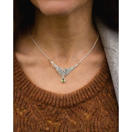 Lady Avalon, stříbrný náhrdelník s vltavínem