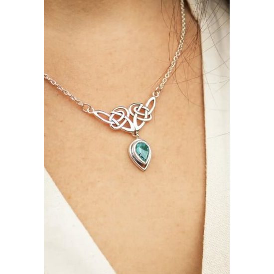 OCEANIA, Sterling Silver Necklace with Blue Topaz