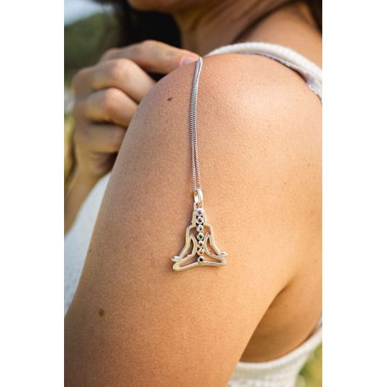 BUDDHA, čakrový přívěšek, Ag 925