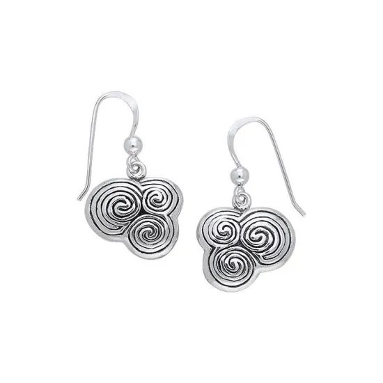 Newgrange Triple Spiral Sterling Silver Earrings
