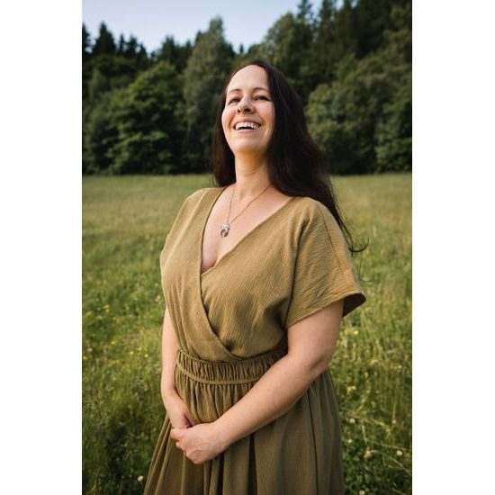 NOČNÍ DRAK stříbrný přívěsek, lunula