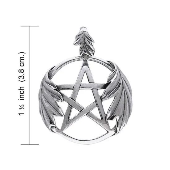PENTAGRAM V DUBOVÉM LISTÍ. stříbrný přívěsek