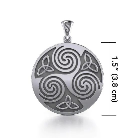 Celtic Sterling Silver Pendant Spiral Triskelion