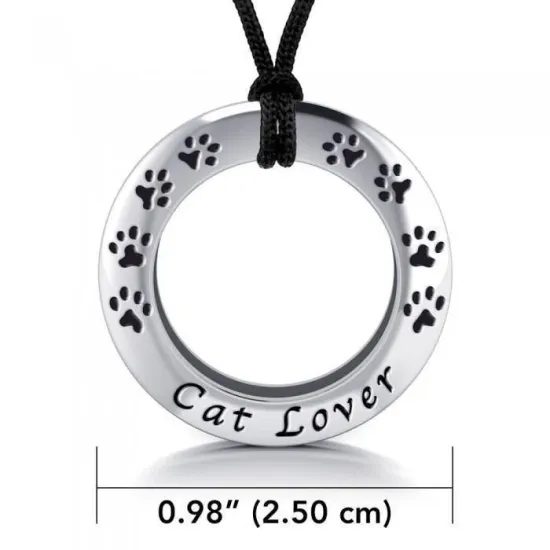 Milovník koček stříbrný talisman