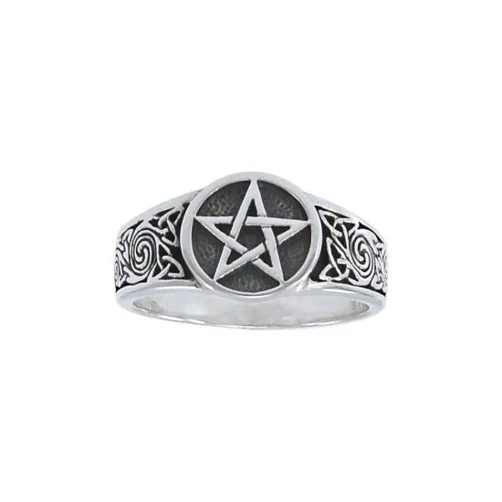 MAGICKÝ PRSTEN, pentagram, stříbro 925