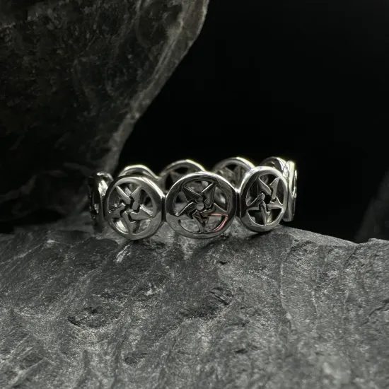 Silver Pentagram Pentacle Ring