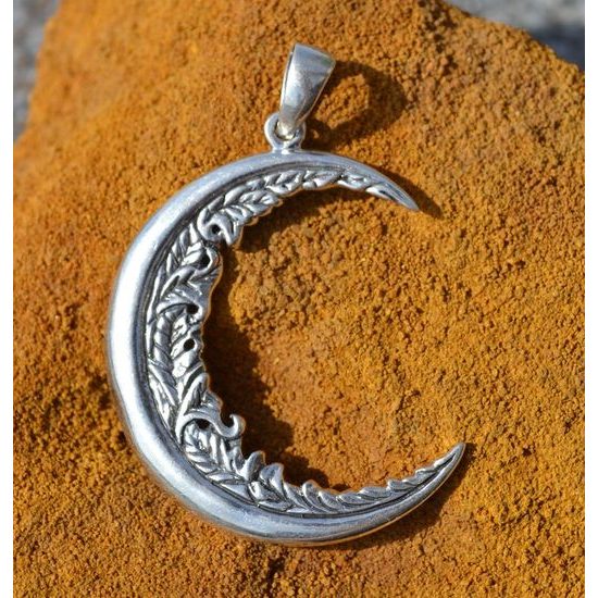 Oak Moon Sterling Silver Pendant