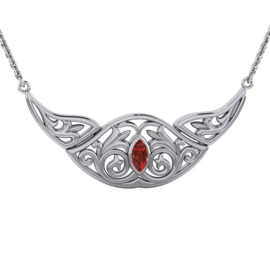 Eavan Sterling Silver Necklace With Garnet