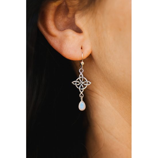 Celtic Quaternary Knot Sterling Silver Earrings