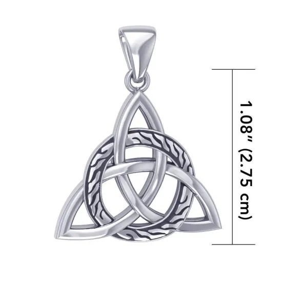 Keltská triquetra, stříbrný přívěsek s propleteným kruhem