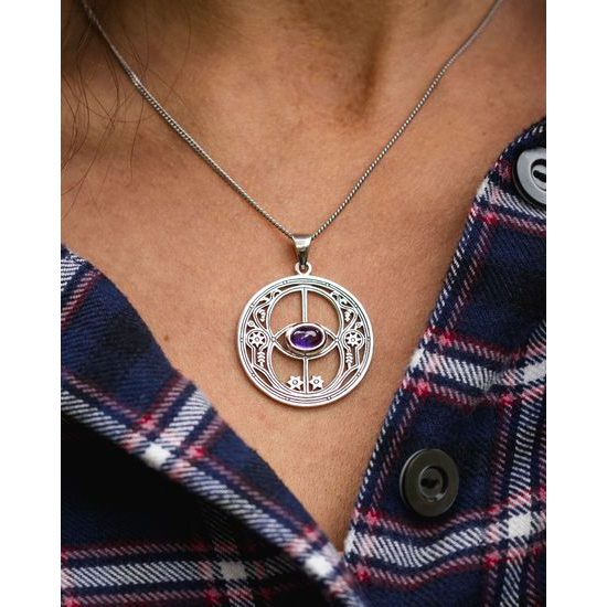 CHALICE WELL, stříbrný závěs s ametystem