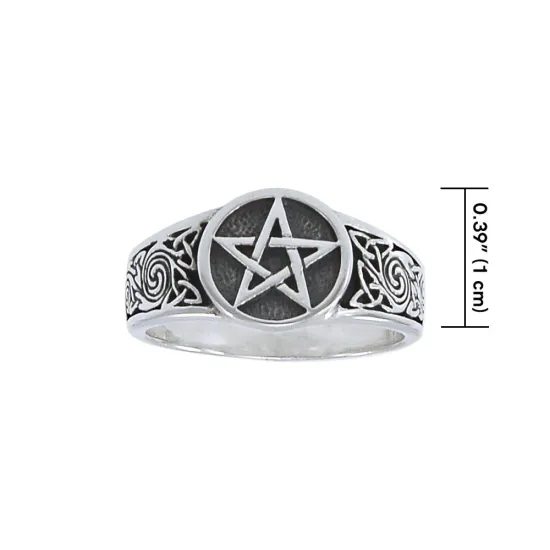 MAGICKÝ PRSTEN, pentagram, stříbro 925