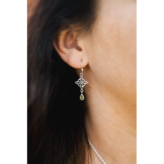 Věčná harmonie - stříbrné náušnice s vltavínem