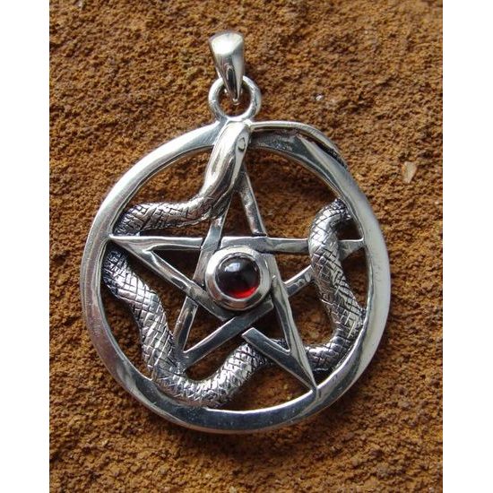 Snake Pentacle Silver Pendant