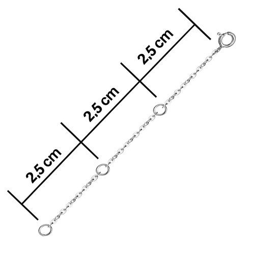 Prodlužovací stříbrný řetízek 7,5 cm
