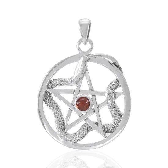 Snake Pentacle Silver Pendant