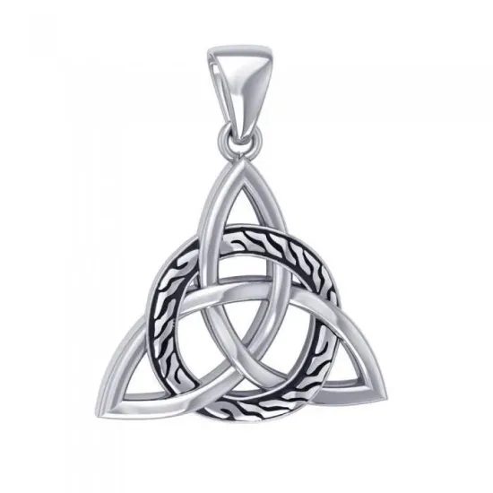 Keltská triquetra, stříbrný přívěsek s propleteným kruhem