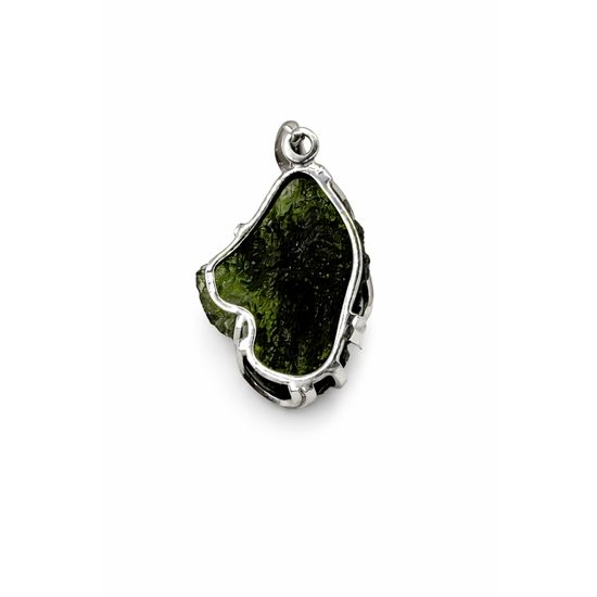 Stříbrný přívěsek s vltavínem 6,3g