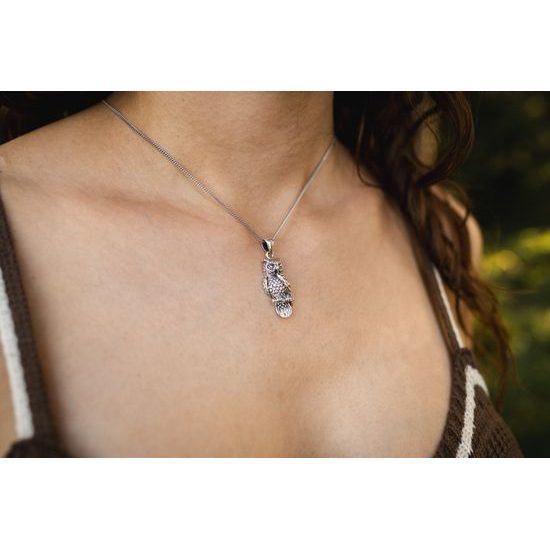 SOVA, stříbrný talisman, Ag 925