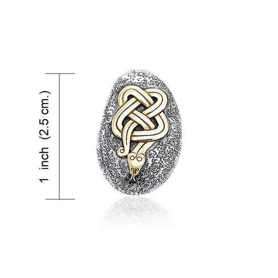 Stříbrný přívěsek s pozlaceným keltským hadem