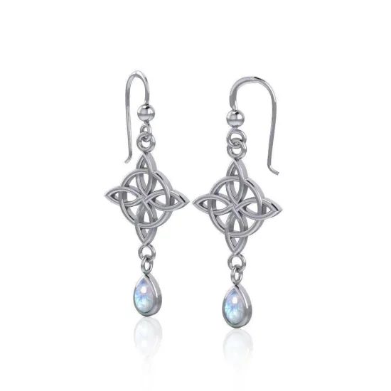 Celtic Quaternary Knot Sterling Silver Earrings