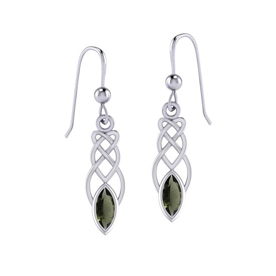 Sylva Mara – stříbrné náušnice s českým vltavínem