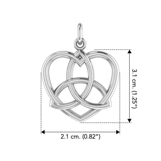 Trinity in Heart Sterling Silver Pendant