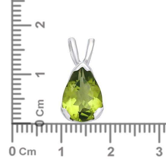 Zelená slza – stříbrný přívěsek s olivínem