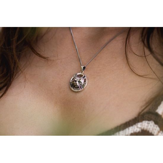 KOČKA, talisman, stříbro 925