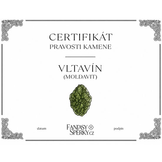 Zelené pouto, stříbrný prsten s vltavínem