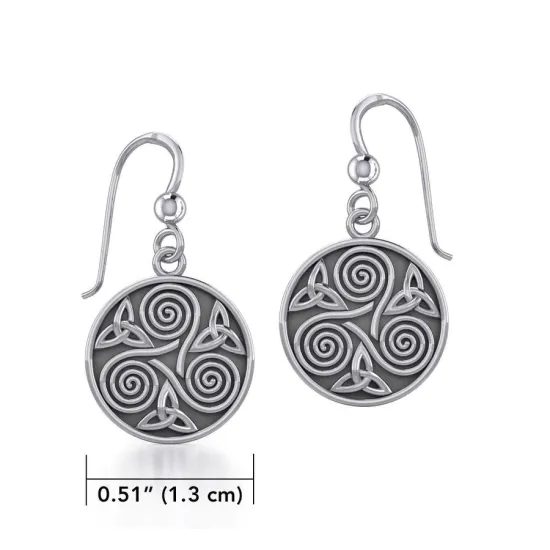 Spirals Of Druids Silver Earrings