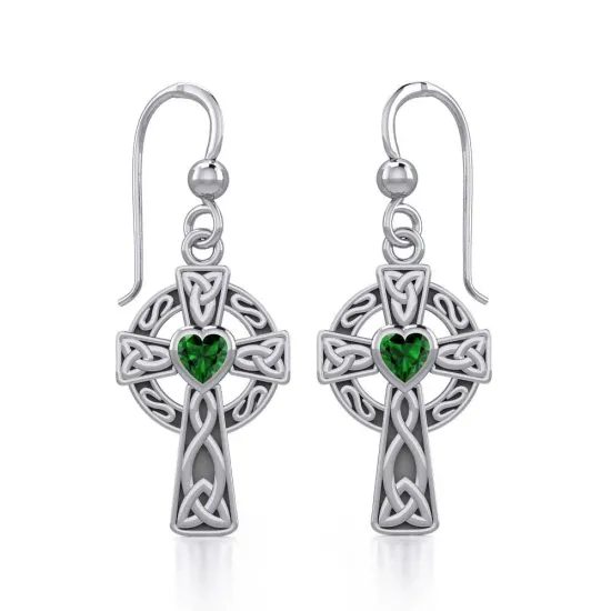 Celtic Cross Sterling Silver Earrings