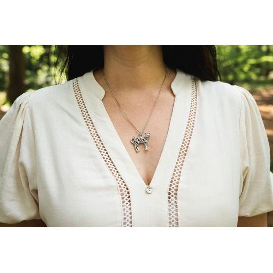 Knotted Cat Silver Pendant