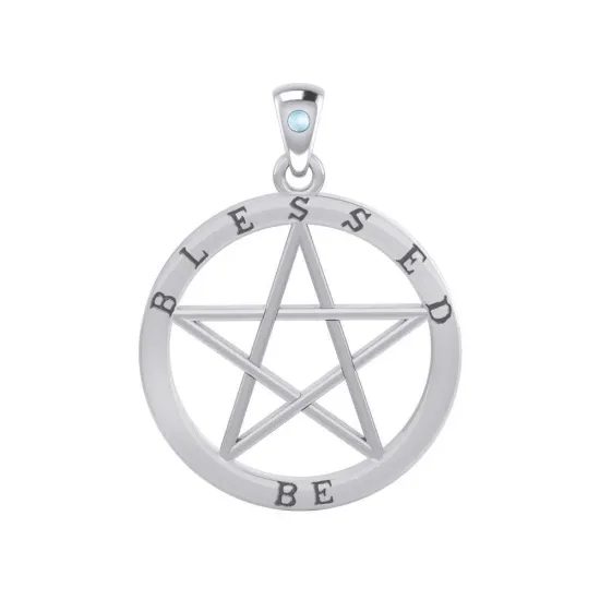 Stříbrný pentagram BLESSED BE