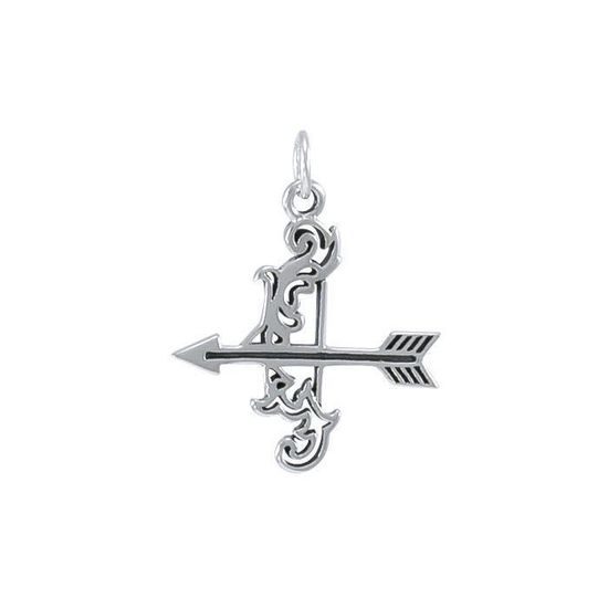 Sagittarius Zodiac Silver Charm