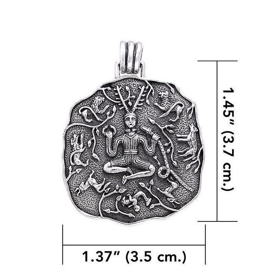 God Cernunnos Sterling Silver Pendant
