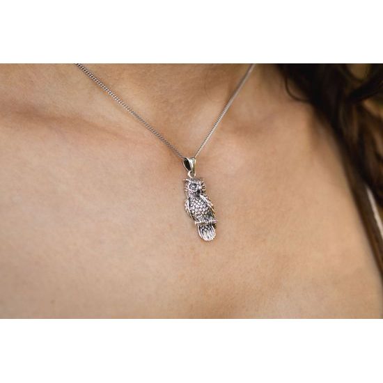 SOVA, stříbrný talisman, Ag 925