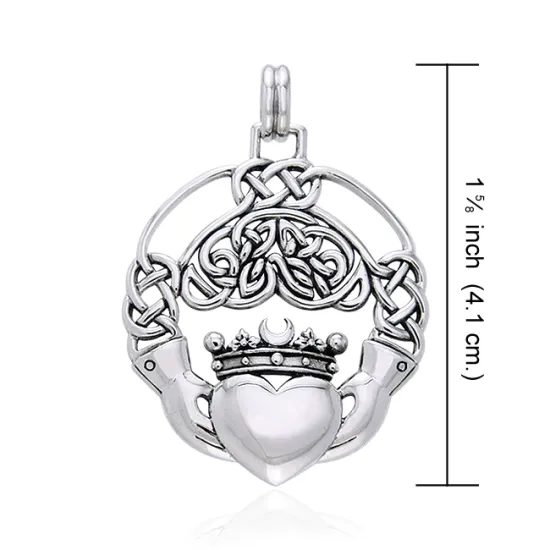 Celtic Silver Claddagh Pendant