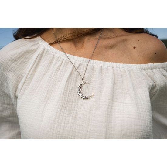 Oak Moon Sterling Silver Pendant